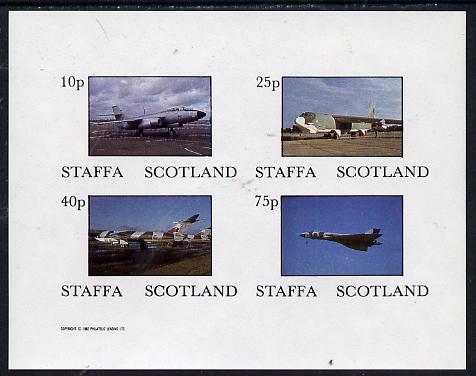 Staffa 1982 Military Jets imperf  set of 4 values (10p to 75p) unmounted mint , stamps on aviation