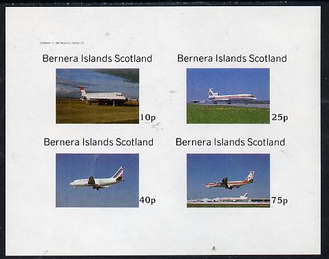 Bernera 1982 Airliners imperf  set of 4 values (10p to 75p) unmounted mint, stamps on aviation
