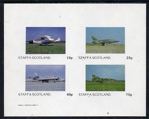 Staffa 1982 Military Jets #2 imperf  set of 4 values (10p to 75p) unmounted mint , stamps on aviation