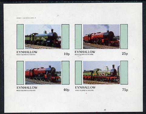 Eynhallow 1982 Steam Locos #13 imperf  set of 4 values (10p to 75p) unmounted mint, stamps on railways