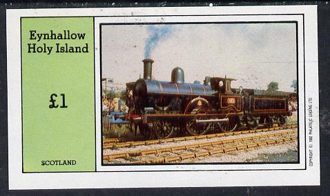 Eynhallow 1982 Steam Locos #13 imperf souvenir sheet (Â£1 value) unmounted mint, stamps on railways