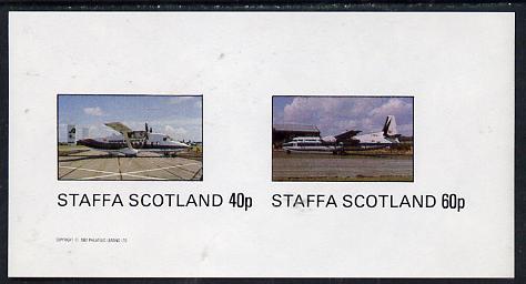 Staffa 1982 Aircraft #1 imperf  set of 2 values unmounted mint, stamps on aviation