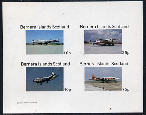Bernera 1982 Aircraft #04 imperf  set of 4 values (10p to 75p) unmounted mint , stamps on aviation