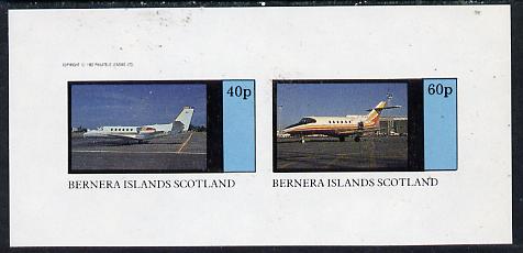 Bernera 1982 Jets imperf  set of 2 values (40p & 60p) unmounted mint , stamps on aviation