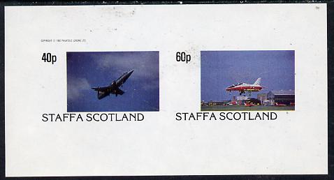 Staffa 1982 Military Jets #1 imperf  set of 2 values (40p & 60p) unmounted mint , stamps on aviation