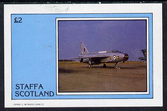 Staffa 1982 Military Jets #1 imperf deluxe sheet (Â£2 value)  unmounted mint, stamps on aviation
