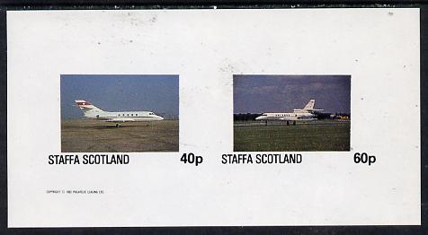 Staffa 1982 Jets #1 imperf  set of 2 values (40p & 60p) unmounted mint, stamps on , stamps on  stamps on aviation