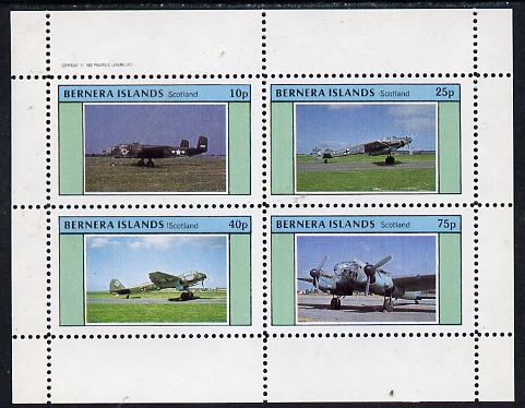 Bernera 1982 WW2 Aircraft perf  set of 4 values (10p to 75p) unmounted mint, stamps on aviation, stamps on  ww2 , stamps on 