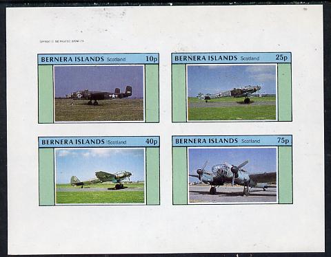 Bernera 1982 WW2 Aircraft imperf  set of 4 values (10p to 75p) unmounted mint , stamps on aviation, stamps on  ww2 , stamps on 