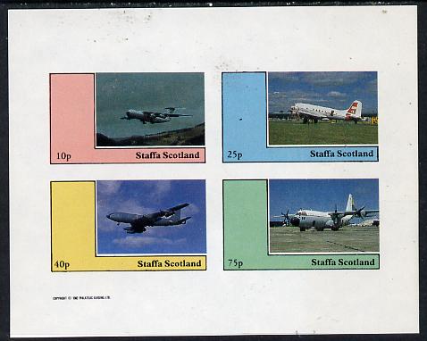 Staffa 1982 Aircraft #5 imperf  set of 4 values unmounted mint, stamps on aviation