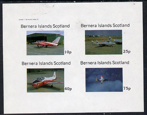 Bernera 1982 Aircraft #06 imperf  set of 4 values (10p to 75p) unmounted mint, stamps on aviation