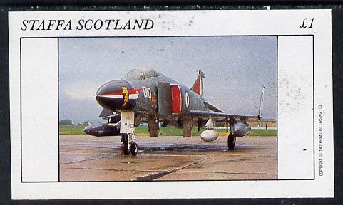 Staffa 1982 Jets #2 imperf souvenir sheet (Â£1 value)  unmounted mint, stamps on aviation
