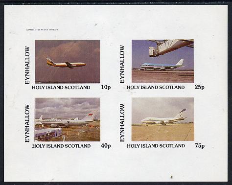 Staffa 1982 Airliners #1 imperf  set of 4 values (10p to 75p) unmounted mint , stamps on aviation