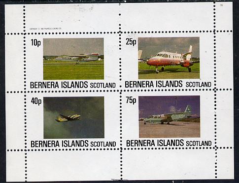 Bernera 1982 Aircraft #07 perf  set of 4 values (10p to 75p) unmounted mint, stamps on aviation