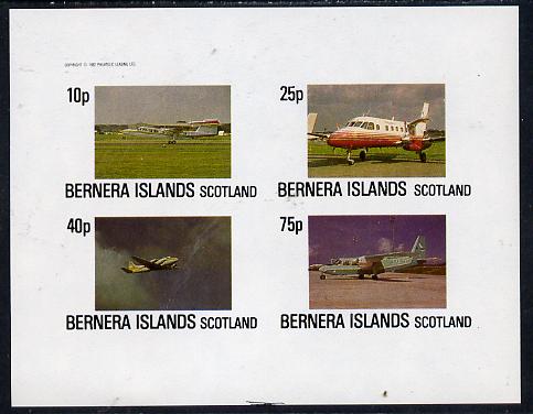Bernera 1982 Aircraft #07 imperf  set of 4 values (10p to 75p) unmounted mint , stamps on aviation