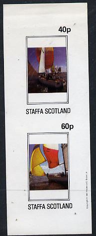 Staffa 1981 Yachts imperf  set of 2 values (40p & 60p) unmounted mint , stamps on ships   yachts     sailing