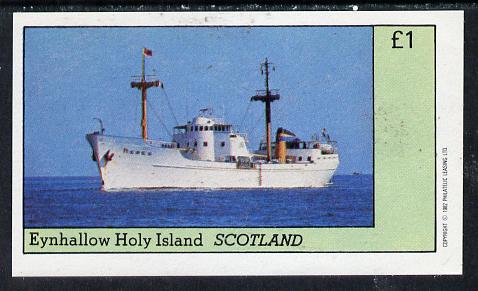 Eynhallow 1982 Merchant Ships imperf souvenir sheet (Â£1 value) unmounted mint, stamps on ships