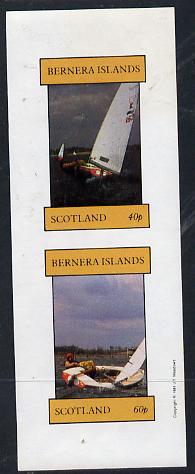 Bernera 1981 Yachts #1 imperf  set of 2 values (40p & 60p) unmounted mint, stamps on ships    yachts      sailing