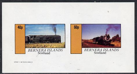 Bernera 1982 Steam Locos #09 imperf  set of 2 values (40p & 60p) unmounted mint , stamps on railways
