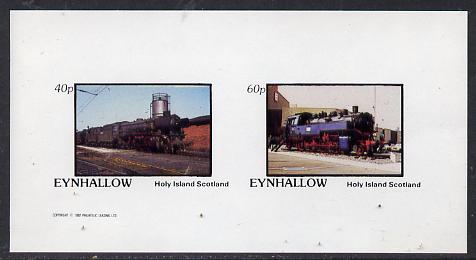 Eynhallow 1982 Steam Locos #14 imperf  set of 2 values (40p & 60p) unmounted mint, stamps on railways