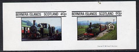 Bernera 1981 Steam Locos #01 imperf  set of 2 values (40p & 60p unmounted mint) , stamps on railways
