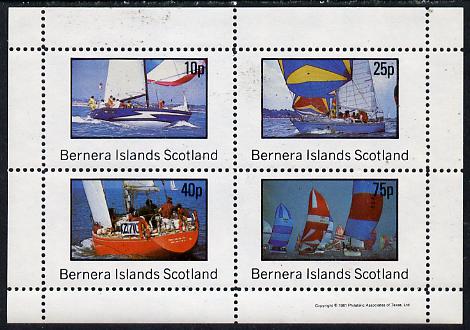 Bernera 1981 Yachts #2 perf  set of 4 values (10p to 75p) unmounted mint, stamps on ships    yachts      sailing