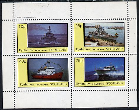 Eynhallow 1982 Warships #2 perf  set of 4 values (10p to 75p) unmounted mint, stamps on ships, stamps on  ww2 , stamps on polar