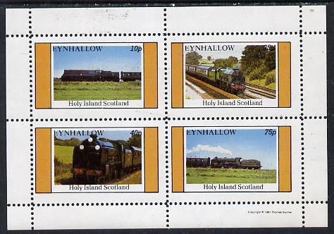 Eynhallow 1981 Steam Locos #04 perf  set of 4 values unmounted mint, stamps on railways