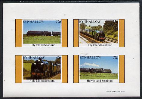 Eynhallow 1981 Steam Locos #04 imperf  set of 4 values unmounted mint, stamps on railways