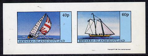Bernera 1981 Yachts #3 imperf  set of 2 values (40p & 60p) unmounted mint, stamps on , stamps on  stamps on ships    yachts    sailing