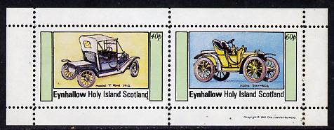 Eynhallow 1981 Cars #2 (Model 'T' Ford & Darracq) perf  set of 2 values (40p & 60p) unmounted mint, stamps on cars, stamps on ford, stamps on darracq
