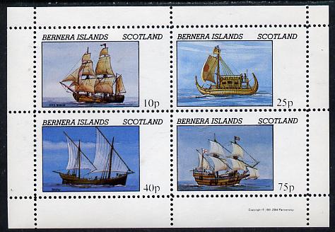 Bernera 1981 Early Sailing Ships (HMS Beagle, Dhow, etc) perf  set of 4 values (10p to 75p) unmounted mint, stamps on ships     yachts    sailing, stamps on darwin