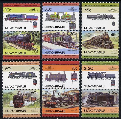 Tuvalu - Niutao 1985 Locomotives #2 (Leaders of the World) set of 12 unmounted mint, stamps on , stamps on  stamps on railways
