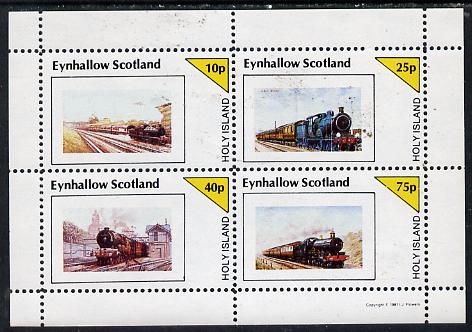Eynhallow 1981 Steam Locos #05 perf  set of 4 values unmounted mint, stamps on railways