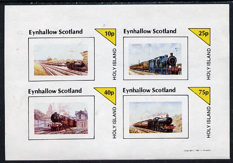 Eynhallow 1981 Steam Locos #05 imperf  set of 4 values unmounted mint, stamps on railways
