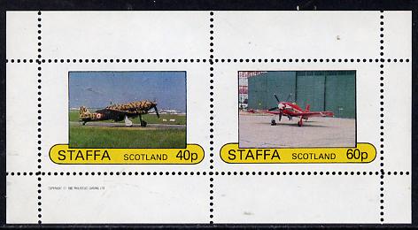 Staffa 1982 WW2 Aircraft #4 perf  set of 2 values unmounted mint, stamps on aviation, stamps on  ww2 , stamps on 