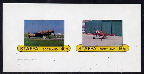 Staffa 1982 WW2 Aircraft #4 imperf  set of 2 values unmounted mint, stamps on aviation, stamps on  ww2 , stamps on 