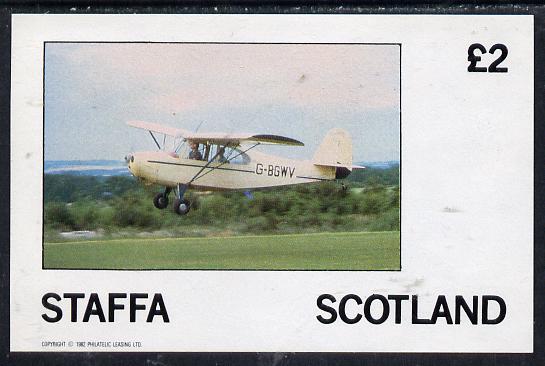 Staffa 1982 Light Aircraft #2 imperf deluxe sheet (Â£2 value) unmounted mint, stamps on aviation