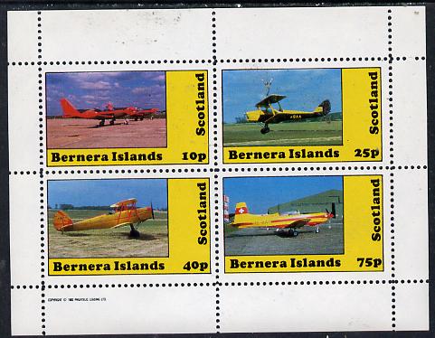 Bernera 1982 Aircraft #08 perf  set of 4 values (10p to 75p) unmounted mint, stamps on aviation