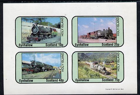 Eynhallow 1981 Steam Locos #06 imperf  set of 4 values unmounted mint, stamps on railways