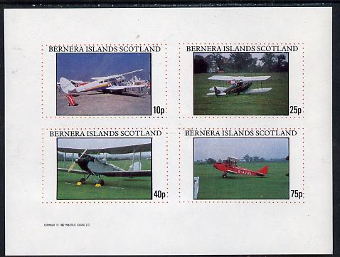 Bernera 1982 Aircraft #09 imperf  set of 4 values (10p to 75p) unmounted mint , stamps on , stamps on  stamps on aviation