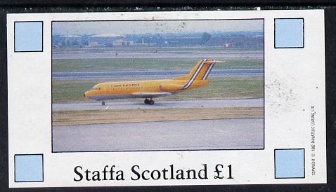 Staffa 1982 Airliners #2 imperf souvenir sheet (Â£1 value) unmounted mint, stamps on aviation