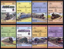 Nevis 1983 Locomotives #1 (Leaders of the World) set of 16 unmounted mint SG 132-47, stamps on railways, stamps on churchill