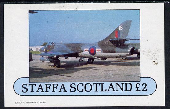 Staffa 1982 Military Jets #4 imperf deluxe sheet (Â£2 value) unmounted mint, stamps on aviation