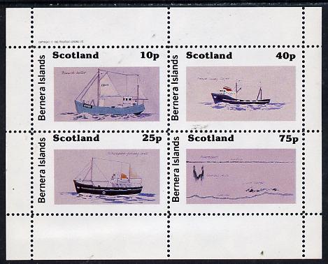 Bernera 1982 Ships #2 perf  set of 4 values (10p to 75p) unmounted mint, stamps on ships, stamps on fishing