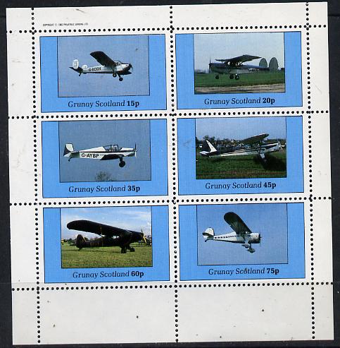 Grunay 1982 Aircraft #2 perf set of 6 values (15p to 75p) unmounted mint, stamps on aviation