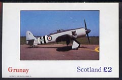 Grunay 1982 Light Aircraft imperf deluxe sheet (Â£2 value) unmounted mint, stamps on aviation