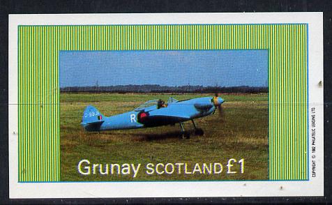 Grunay 1982 Aircraft #4 imperf souvenir sheet (Â£1 value) unmounted mint, stamps on aviation