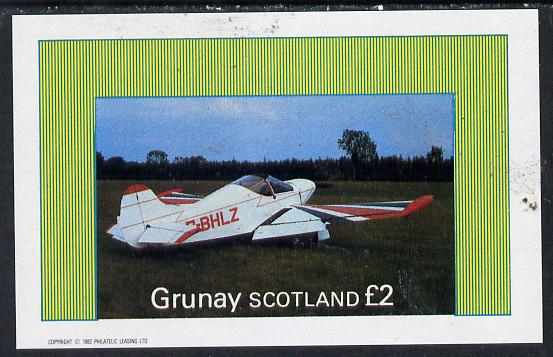 Grunay 1982 Aircraft #4 imperf deluxe sheet (Â£2 value) unmounted mint, stamps on aviation