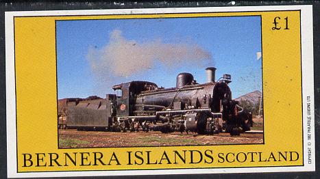 Bernera 1982 Steam Locos #14 (A African Narrow Gauge)imperf souvenir sheet (Â£1 value) unmounted mint, stamps on railways